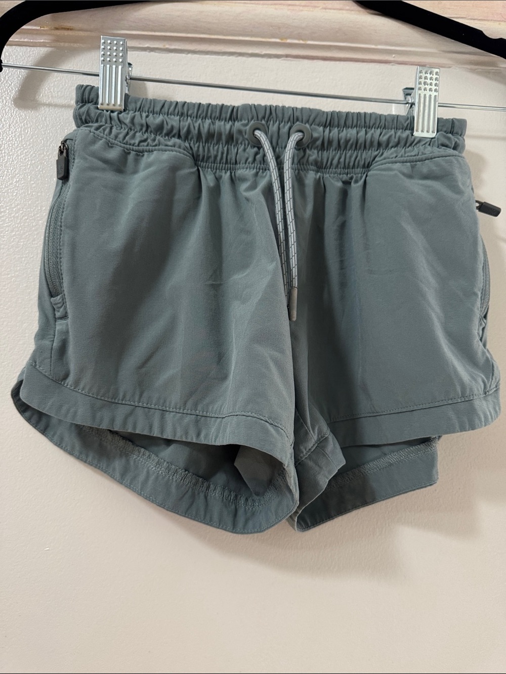 Athleta Girls' Slate Green Drawstring Athletic Shorts